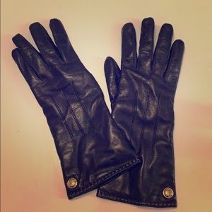 Black Leather Coach Gloves
